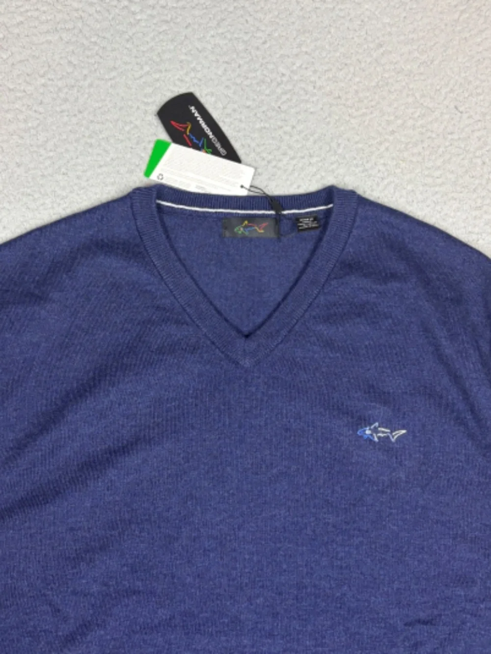 Greg Norman Sweater Vest Men's 3XL Blue Short Sleeve V-Neck Golf Stretch NWT